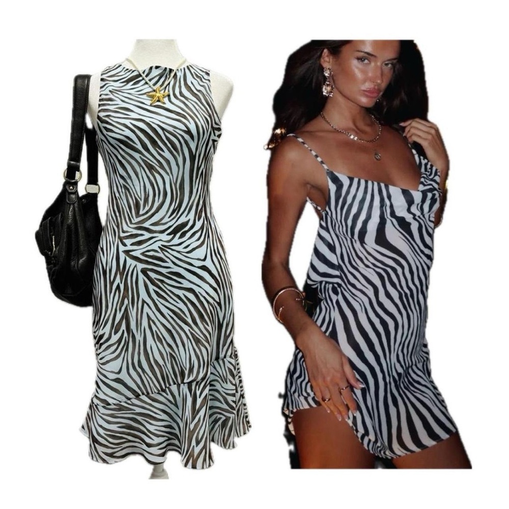 Zebra Print Sleeveless Dress